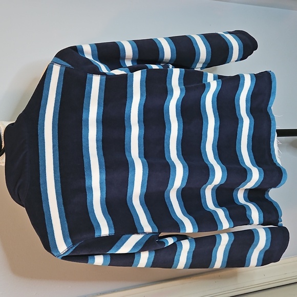 Gymboree Boy's Blue and White Striped Zip-Up - Picture 4 of 5
